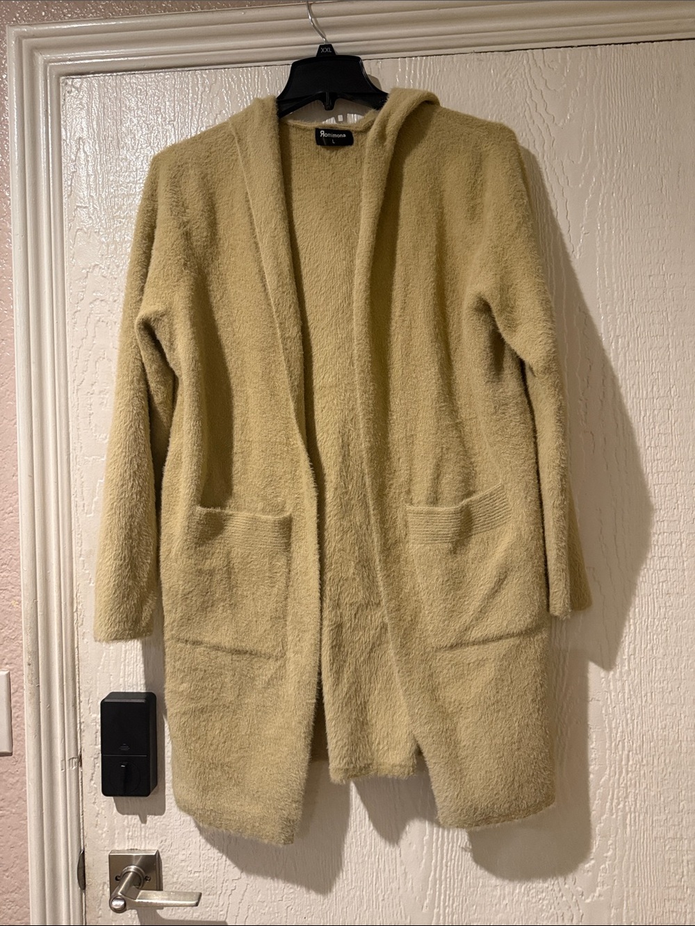 Aritzia Plush Hooded Open Cardigan - Olive Green